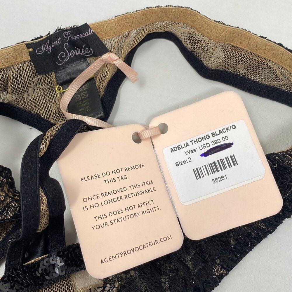 Agent Provocateur Adelia Black Gold SOIREE 34B/2 Set - Picture 15 of 16